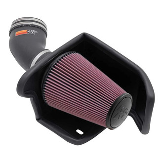 K&N® - 57 Series FIPK Generation II High-Density Polyethylene Black Cold Air Intake System with Red Filter and Intake Pipe and Heat Shield