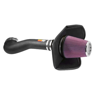K&N® - 57 Series FIPK Generation II High-Density Polyethylene Black Cold Air Intake System with Red Filter and Intake Pipe and Heat Shield