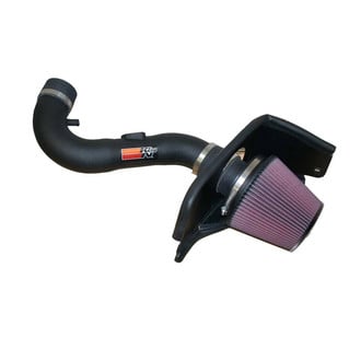 K&N® - 57 Series FIPK Generation II High-Density Polyethylene Black Cold Air Intake System with Red Filter and Intake Pipe and Heat Shield