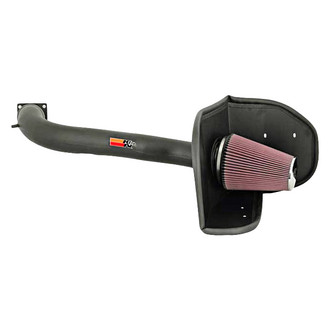 K&N® - 57 Series FIPK Generation II High-Density Polyethylene Black Cold Air Intake System with Red Filter and Intake Pipe and Heat Shield