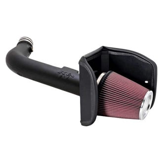 K&N® - 57 Series FIPK Generation II High-Density Polyethylene Black Cold Air Intake System with Red Filter and Intake Pipe and Heat Shield