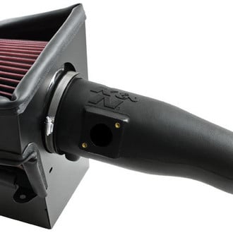K&N® - 57 Series FIPK Generation II High-Density Polyethylene Black Cold Air Intake System with Red Filter and Intake Pipe and Heat Shield