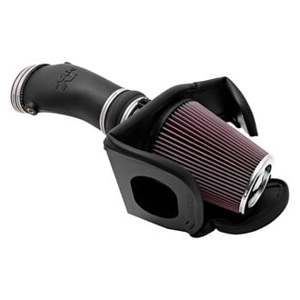 K&N® - 57 Series FIPK Generation II High-Density Polyethylene Black Cold Air Intake System with Red Filter and Intake Pipe and Heat Shield