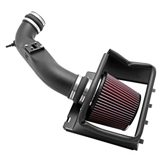 K&N® - 57 Series FIPK Generation II High-Density Polyethylene Black Cold Air Intake System with Red Filter and Intake Pipe and Heat Shield