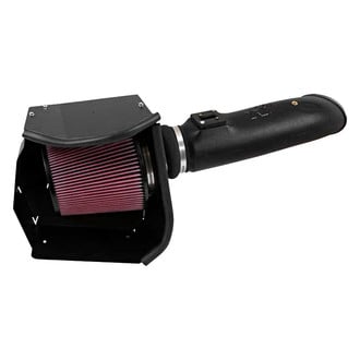 K&N® - 57 Series FIPK Generation II High-Density Polyethylene Black Cold Air Intake System with Red Filter and Intake Pipe and Heat Shield