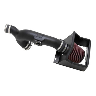 K&N® - 57 Series FIPK Generation II High-Density Polyethylene Black Cold Air Intake System with Red Filter and Intake Pipe and Heat Shield