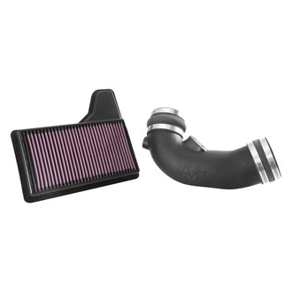K&N® - 57 Series FIPK Generation II High-Density Polyethylene Black Cold Air Intake System with Red Filter and Intake Pipe