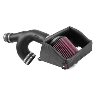 K&N® - 57 Series FIPK Generation II High-Density Polyethylene Black Cold Air Intake System with Red Filter and Intake Pipe