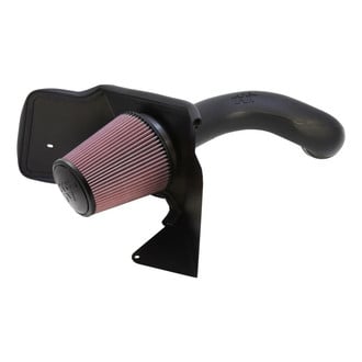 K&N® - 57 Series FIPK Generation II High-Density Polyethylene Black Cold Air Intake System with Red Filter and Intake Pipe and Heat Shield