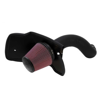 K&N® - 57 Series FIPK Generation II High-Density Polyethylene Black Cold Air Intake System with Red Filter and Intake Pipe and Heat Shield