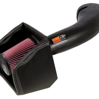 K&N® - 57 Series FIPK Generation II High-Density Polyethylene Black Cold Air Intake System with Red Filter and Intake Pipe and Heat Shield