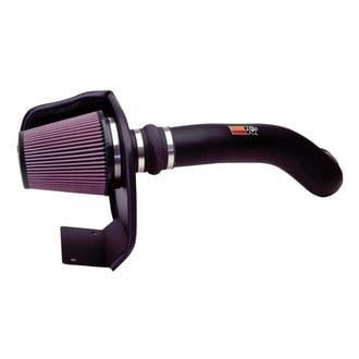 K&N® - 57 Series FIPK Generation II High-Density Polyethylene Black Cold Air Intake System with Red Filter and Intake Pipe and Heat Shield