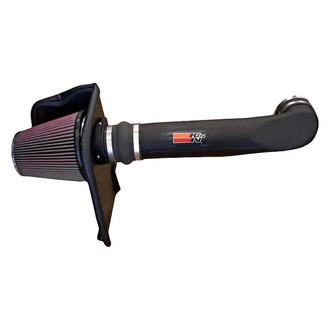 K&N® - 57 Series FIPK Generation II High-Density Polyethylene Black Cold Air Intake System with Red Filter and Intake Pipe and Heat Shield