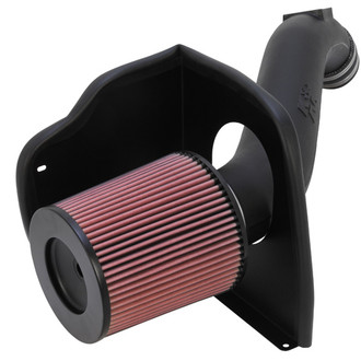 K&N® - 57 Series FIPK Generation II High-Density Polyethylene Black Cold Air Intake System with Red Filter and Intake Pipe and Heat Shield