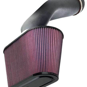 K&N® - 57 Series FIPK Generation II High-Density Polyethylene Black Cold Air Intake System with Red Filter and Intake Pipe