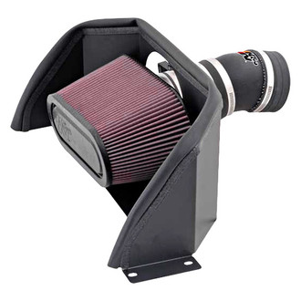 K&N® - 57 Series FIPK Generation II High-Density Polyethylene Black Cold Air Intake System with Red Filter and Intake Pipe