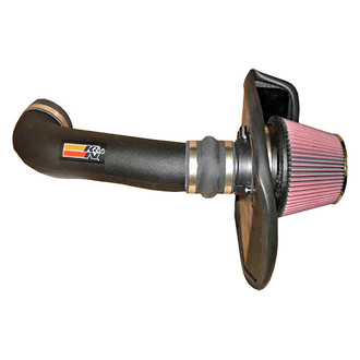 K&N® - 57 Series FIPK Generation II High-Density Polyethylene Black Cold Air Intake System with Red Filter and Intake Pipe and Heat Shield