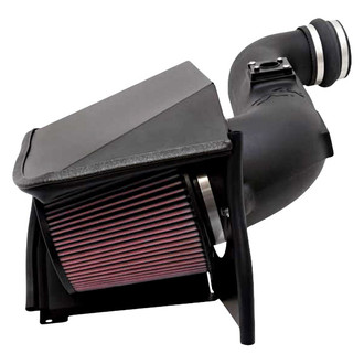 K&N® - 57 Series FIPK Generation II High-Density Polyethylene Black Cold Air Intake System with Red Filter and Intake Pipe and Heat Shield