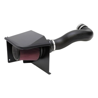 K&N® - 57 Series FIPK Generation II High-Density Polyethylene Black Cold Air Intake System with Red Filter and Intake Pipe and Heat Shield