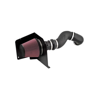 K&N® - 57 Series FIPK Generation II High-Density Polyethylene Black Cold Air Intake System with Red Filter and Intake Pipe and Heat Shield