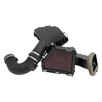 K&N® - 57 Series FIPK Generation II High-Density Polyethylene Black Cold Air Intake System with Red Filter and Intake Pipe