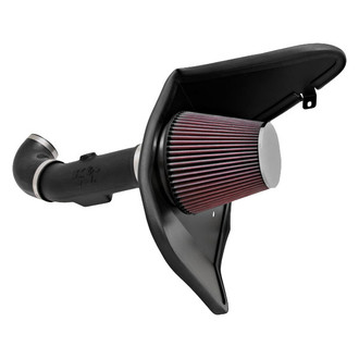 K&N® - 57 Series FIPK Generation II High-Density Polyethylene Black Cold Air Intake System with Red Filter and Intake Pipe