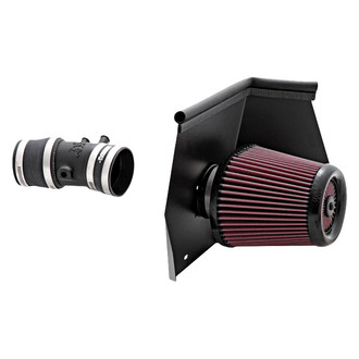 K&N® - 57 Series FIPK Generation II High-Density Polyethylene Black Cold Air Intake System with Red Filter and Intake Pipe and Heat Shield