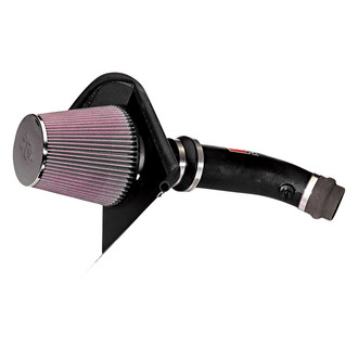 K&N® - 57 Series FIPK Generation II High-Density Polyethylene Black Cold Air Intake System with Red Filter and Intake Pipe and Heat Shield