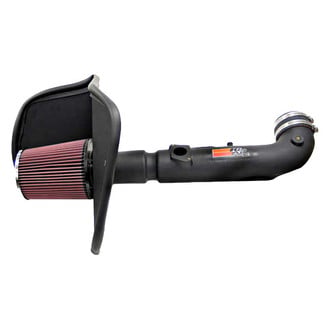 K&N® - 57 Series FIPK Generation II High-Density Polyethylene Black Cold Air Intake System with Red Filter and Intake Pipe and Heat Shield