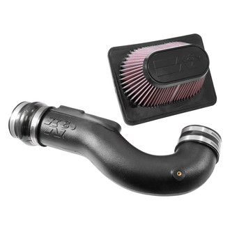 K&N® - 57 Series FIPK Generation II High-Density Polyethylene Black Cold Air Intake System with Red Filter and Intake Pipe