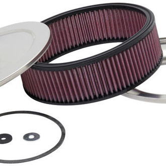 K&N® - Custom Round Red Air Cleaner Assembly (5.125" ID)