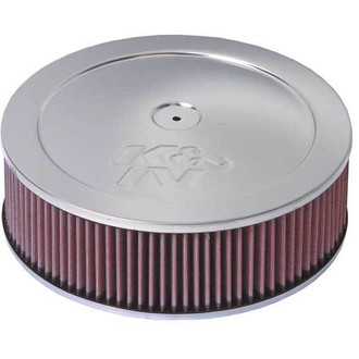 K&N® - Custom Round Red Air Cleaner Assembly (5.125" ID)