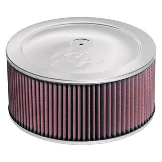 K&N® - Custom Round Red Air Cleaner Assembly (5.125" ID)