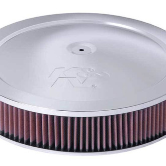 K&N® - Custom Round Red Air Cleaner Assembly (5.125" ID)