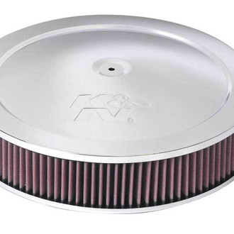 K&N® - Custom Round Red Air Cleaner Assembly (5.125" ID)
