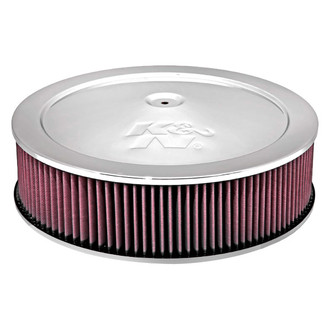 K&N® - Custom Round Red Air Cleaner Assembly (5.125" ID)