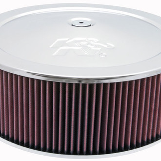 K&N® - Custom Round Red Air Cleaner Assembly (5.125" ID)