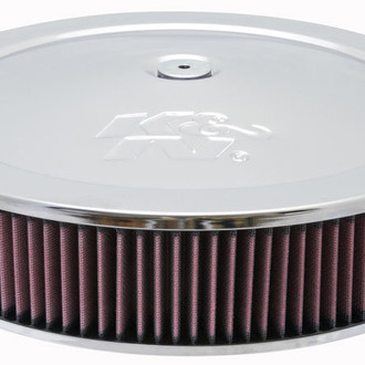 K&N® - Custom Round Red Air Cleaner Assembly (5.125" ID)