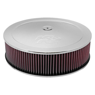K&N® - Custom Round Red Air Cleaner Assembly (5.125" ID)