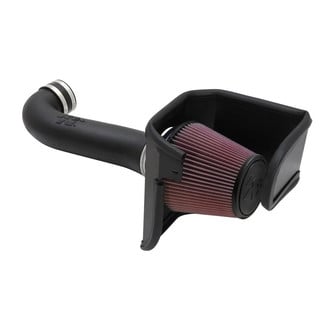 K&N® - 63 Series AirCharger® High-Density Polyethylene Black Cold Air Intake System with Red Filter