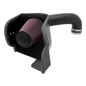 K&N® - 63 Series AirCharger® High-Density Polyethylene Black Cold Air Intake System with Red Filter