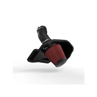 K&N® - 63 Series AirCharger® High-Density Polyethylene Black Cold Air Intake System with Red Filter