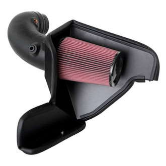 K&N® - 63 Series AirCharger® High-Density Polyethylene Black Cold Air Intake System with Red Filter