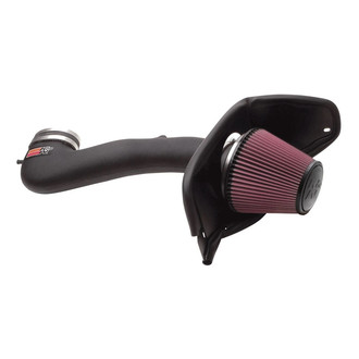 K&N® - 63 Series AirCharger® High-Density Polyethylene Black Cold Air Intake System with Red Filter