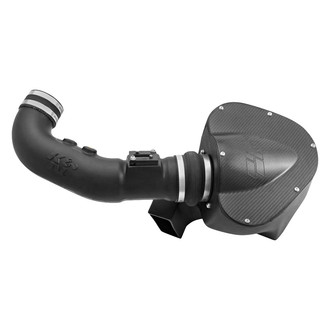 K&N® - 63 Series AirCharger® High-Density Polyethylene Black Cold Air Intake System with Red Filter