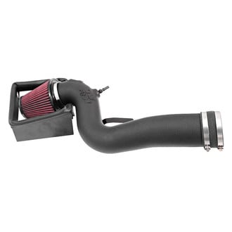 K&N® - 63 Series AirCharger® High-Density Polyethylene Black Cold Air Intake System with Red Filter