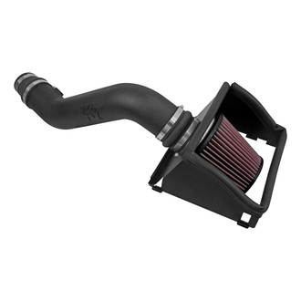 K&N® - 63 Series AirCharger® High-Density Polyethylene Black Cold Air Intake System with Red Filter