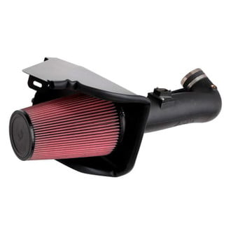 K&N® - 63 Series AirCharger® High-Density Polyethylene Black Cold Air Intake System with Red Filter