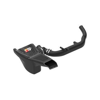 K&N® - 63 Series AirCharger® High-Density Polyethylene Black Cold Air Intake System with Red Filter