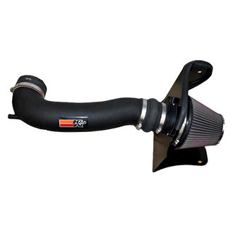 K&N® - 63 Series AirCharger® High-Density Polyethylene Black Cold Air Intake System with Red Filter